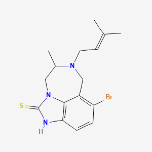 Imidazo(4,5,1-jk)(1,4)benzodiazepine-2(1H)-thione, 8-bromo-4,5,6,7-tetrahydro-5-methyl-6-(3-methyl-2-butenyl)-