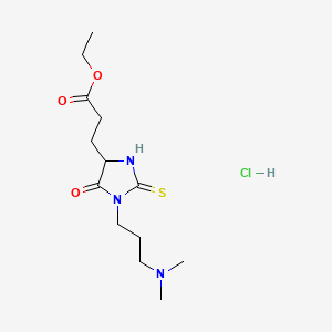 4-Imidazolidinepropionic acid, 1-(3-(dimethylamino)propyl)-5-oxo-2-thioxo-, ethyl ester, hydrochloride, (+-)-