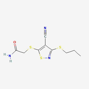 Acetamide, 2-((4-cyano-3-(propylthio)-5-isothiazolyl)thio)-