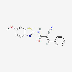 B12715492 2-Cyano-N-(6-methoxy-2-benzothiazolyl)-3-phenyl-2-propenamide CAS No. 160893-90-3