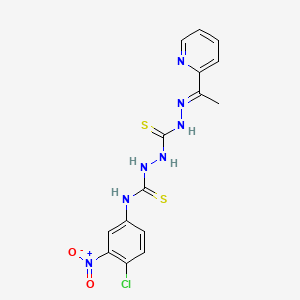 Carbonothioic dihydrazide, N''-(((4-chloro-3-nitrophenyl)amino)thioxomethyl)-N'''-((1E)-1-(2-pyridinyl)ethylidene)-