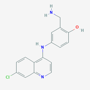 molecular formula C16H14ClN3O B127156 2-(氨甲基)-4-((7-氯喹啉-4-基)氨基)苯酚 CAS No. 37672-04-1