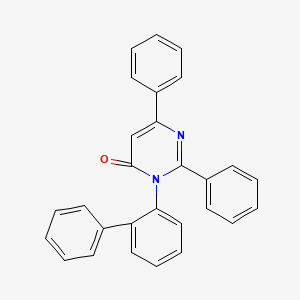 B12715627 4(3H)-Pyrimidinone, 3-(1,1'-biphenyl-2-yl)-2,6-diphenyl- CAS No. 89069-89-6