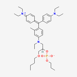 molecular formula C40H60N3O5P B12715791 (4-((3-Butoxy-2-((hydroxypropoxyphosphinyl)oxy)propyl)ethylamino)-o-tolyl)bis(4-(diethylammonio)phenyl)methylium CAS No. 94094-63-0