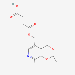 molecular formula C15H19NO6 B12715864 ((2,2,8-Trimethyl-4H-1,3-dioxino(4,5-c)pyridin-5-yl)methyl) hydrogen succinate CAS No. 94108-52-8