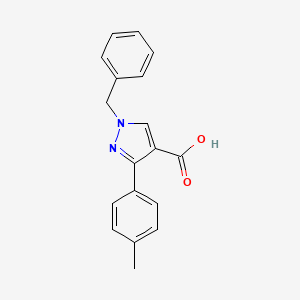 molecular formula C18H16N2O2 B1271623 1-苄基-3-(4-甲基苯基)-1H-吡唑-4-羧酸 CAS No. 956453-12-6