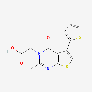 molecular formula C13H10N2O3S2 B1271632 2-[2-甲基-4-氧代-5-(噻吩-2-基)-3H,4H-噻吩并[2,3-d]嘧啶-3-基]乙酸 CAS No. 790272-38-7