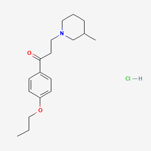 molecular formula C18H28ClNO2 B12716595 3-(3-Methylpiperidino)-4'-propoxypropiophenone hydrochloride CAS No. 103386-30-7