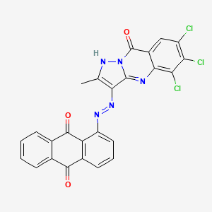 molecular formula C25H12Cl3N5O3 B12716621 1-[(5,6,7-Trichloro-1,9-dihydro-2-methyl-9-oxopyrazolo[5,1-B]quinazolin-3-YL)azo]anthraquinone CAS No. 85223-08-1