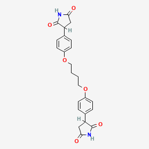 molecular formula C24H24N2O6 B12716632 2,2'-((Tetramethylene)di-p-phenylene)disuccinimide CAS No. 87367-89-3