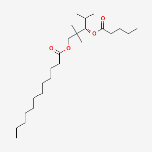 molecular formula C25H48O4 B12716642 [(3S)-2,2,4-trimethyl-3-pentanoyloxypentyl] dodecanoate 