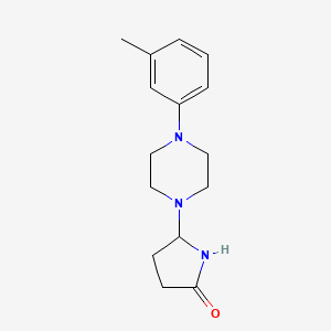 molecular formula C15H21N3O B12717100 5-(4-(3-Methylphenyl)piperazin-1-yl)pyrrolidin-2-one CAS No. 91703-18-3