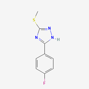 molecular formula C9H8FN3S B12717105 1H-1,2,4-Triazole, 3-(4-fluorophenyl)-5-(methylthio)- CAS No. 116850-62-5