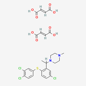 (E)-but-2-enedioic acid;1-[1-[5-chloro-2-(3,4-dichlorophenyl)sulfanylphenyl]ethyl]-4-methylpiperazine