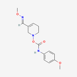 3-Pyridinecarboxaldehyde, 1,2,5,6-tetrahydro-1-((((4-methoxyphenyl)amino)carbonyl)oxy)-, 3-(O-methyloxime), (E)-