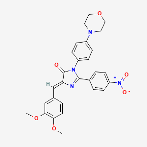 4H-Imidazol-4-one, 3,5-dihydro-5-((3,4-dimethoxyphenyl)methylene)-3-(4-(4-morpholinyl)phenyl)-2-(4-nitrophenyl)-