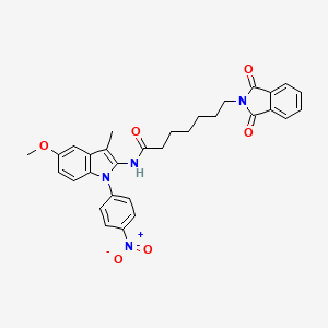 2H-Isoindole-2-heptanamide, 1,3-dihydro-1,3-dioxo-N-(5-methoxy-3-methyl-1-(4-nitrophenyl)-1H-indol-2-yl)-