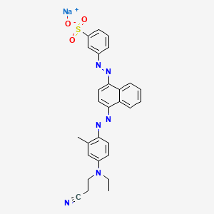 Sodium m-((4-((4-((2-cyanoethyl)ethylamino)-o-tolyl)azo)-1-naphthyl)azo)benzenesulphonate