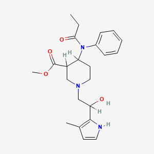 3-Piperidinecarboxylic acid, 1-(2-hydroxy-2-(3-methyl-1H-pyrrol-2-yl)ethyl)-4-((1-oxopropyl)phenylamino)-, methyl ester