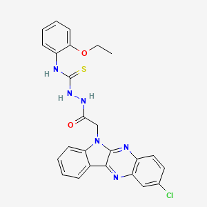 6H-Indolo(2,3-b)quinoxaline-6-acetic acid, 2-chloro-, 2-(((4-ethoxyphenyl)amino)thioxomethyl)hydrazide