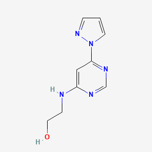 molecular formula C9H11N5O B1271724 2-[(6-吡唑-1-基嘧啶-4-基)氨基]乙醇 CAS No. 415699-68-2
