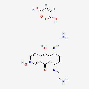 molecular formula C21H23N5O7 B12717253 6,9-bis(2-aminoethylimino)-2,5-dihydroxybenzo[g]isoquinolin-10-one;(Z)-but-2-enedioic acid CAS No. 145361-83-7