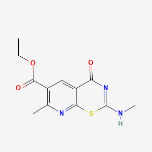 2H-Pyrido(3,2-e)(1,3)thiazine-6-carboxylic acid, 3,4-dihydro-2-(methylimino)-7-methyl-4-oxo-, ethyl ester