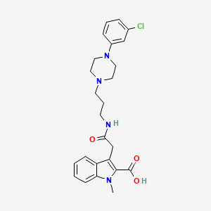 1H-Indole-2-carboxylic acid, 3-(2-((3-(4-(3-chlorophenyl)-1-piperazinyl)propyl)amino)-2-oxoethyl)-1-methyl-