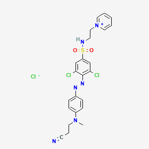 molecular formula C23H23Cl3N6O2S B12717379 1-(2-(((3,5-Dichloro-4-((4-((2-cyanoethyl)methylamino)phenyl)azo)phenyl)sulphonyl)amino)ethyl)pyridinium chloride CAS No. 33869-97-5