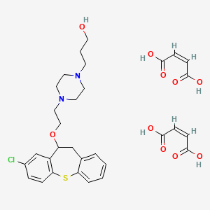 molecular formula C31H37ClN2O10S B12717412 (Z)-but-2-enedioic acid;3-[4-[2-[(3-chloro-5,6-dihydrobenzo[b][1]benzothiepin-5-yl)oxy]ethyl]piperazin-1-yl]propan-1-ol CAS No. 93665-56-6