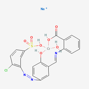 molecular formula C20H16ClCrN3NaO7S+ B12717446 Sodium (2-(((5-((2-chloro-5-sulphophenyl)azo)-2-hydroxyphenyl)methylene)amino)benzoato(3-))hydroxychromate(1-) CAS No. 85118-16-7