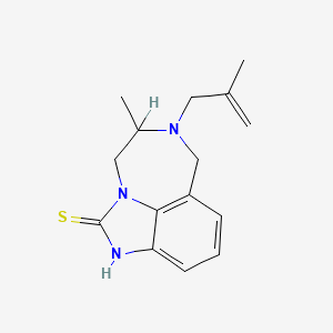 molecular formula C15H19N3S B12717458 Imidazo(4,5,1-jk)(1,4)benzodiazepine-2(1H)-thione, 4,5,6,7-tetrahydro-5-methyl-6-(2-methyl-2-propenyl)- CAS No. 257891-75-1