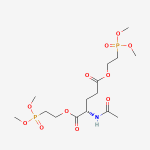 molecular formula C15H29NO11P2 B12717491 Bis(2-(dimethoxyphosphinyl)ethyl) N-acetyl-DL-glutamate CAS No. 152819-37-9