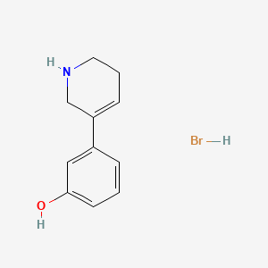 molecular formula C11H14BrNO B12717500 Phenol, 3-(1,2,5,6-tetrahydro-3-pyridinyl)-, hydrobromide CAS No. 83010-42-8