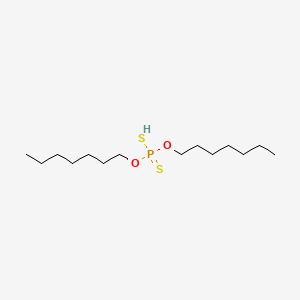 molecular formula C14H31O2PS2 B12717584 O,O-Diheptyl dithiophosphoric acid CAS No. 2253-56-7