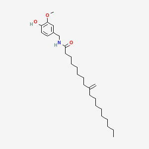 molecular formula C27H45NO3 B12717592 Octadecanamide, N-((4-hydroxy-3-methoxyphenyl)methyl)-9-methylene- CAS No. 96513-72-3