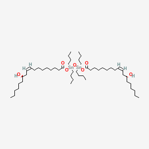 molecular formula C52H102O7Sn2 B12717616 (R-(R*,R*-(Z,Z)))-1,1,3,3-Tetrabutyl-1,3-bis((12-hydroxy-1-oxooctadec-9-enyl)oxy)distannoxane CAS No. 75149-37-0