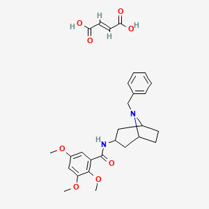 molecular formula C28H34N2O8 B12717670 N-(8-benzyl-8-azabicyclo[3.2.1]octan-3-yl)-2,3,5-trimethoxybenzamide;(E)-but-2-enedioic acid CAS No. 83130-71-6