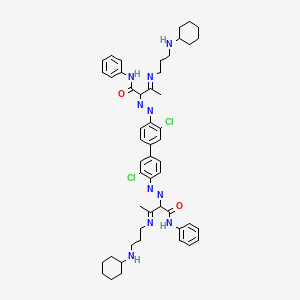 molecular formula C50H62Cl2N10O2 B12717673 2,2'-[(3,3'-Dichloro[1,1'-biphenyl]-4,4'-diyl)bis(azo)]bis[3-[[3-(cyclohexylamino)propyl]imino]-N-phenylbutyramide] CAS No. 83399-84-2