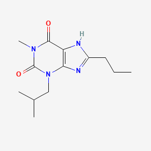 molecular formula C13H20N4O2 B12717705 1H-Purine-2,6-dione, 3,7-dihydro-1-methyl-3-(2-methylpropyl)-8-propyl- CAS No. 132560-08-8