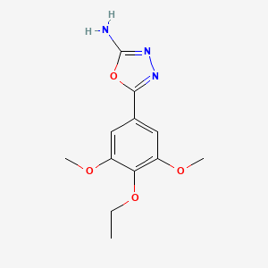 molecular formula C12H15N3O4 B12717831 1,3,4-Oxadiazol-2-amine, 5-(4-ethoxy-3,5-dimethoxyphenyl)- CAS No. 83796-22-9