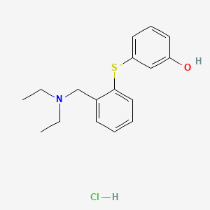 molecular formula C17H22ClNOS B12717880 Phenol, 3-((2-((diethylamino)methyl)phenyl)thio)-, hydrochloride CAS No. 127906-65-4