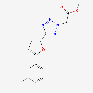 molecular formula C14H12N4O3 B12717901 2H-Tetrazole-2-acetic acid, 5-(5-(3-methylphenyl)-2-furanyl)- CAS No. 93770-36-6