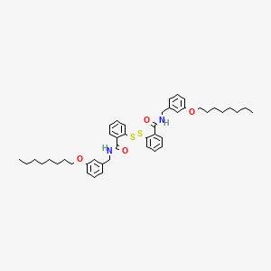 molecular formula C44H56N2O4S2 B12717906 Benzamide, 2,2'-dithiobis(N-((3-(octyloxy)phenyl)methyl)- CAS No. 37806-27-2