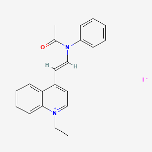 molecular formula C21H21IN2O B12717931 Quinolinium, 4-(2-(acetylphenylamino)ethenyl)-1-ethyl-, iodide CAS No. 56278-25-2