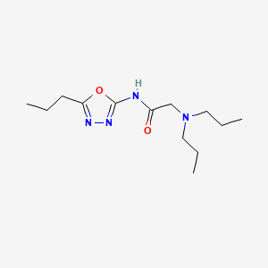 molecular formula C13H24N4O2 B12717953 2-(Dipropylamino)-N-(5-propyl-1,3,4-oxadiazol-2-yl)acetamide CAS No. 147396-48-3