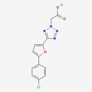 molecular formula C13H9ClN4O3 B12718050 2H-Tetrazole-2-acetic acid, 5-(5-(4-chlorophenyl)-2-furanyl)- CAS No. 93789-14-1