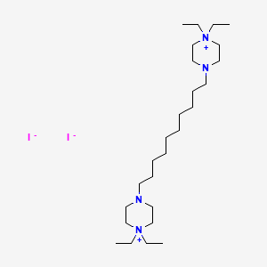 molecular formula C26H56I2N4 B12718070 Piperazinium, 4,4'-decamethylenebis(1,1-diethyl-, diiodide CAS No. 103622-39-5