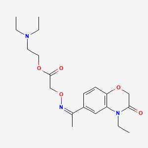 molecular formula C20H29N3O5 B12718081 Acetic acid, (((1-(4-ethyl-3,4-dihydro-3-oxo-2H-1,4-benzoxazin-6-yl)ethylidene)amino)0XY)-, 2-(diethylamino)ethyl ester CAS No. 91119-65-2