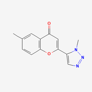 molecular formula C13H11N3O2 B12718122 4H-1-Benzopyran-4-one, 6-methyl-2-(1-methyl-1H-1,2,3-triazol-5-yl)- CAS No. 131924-46-4